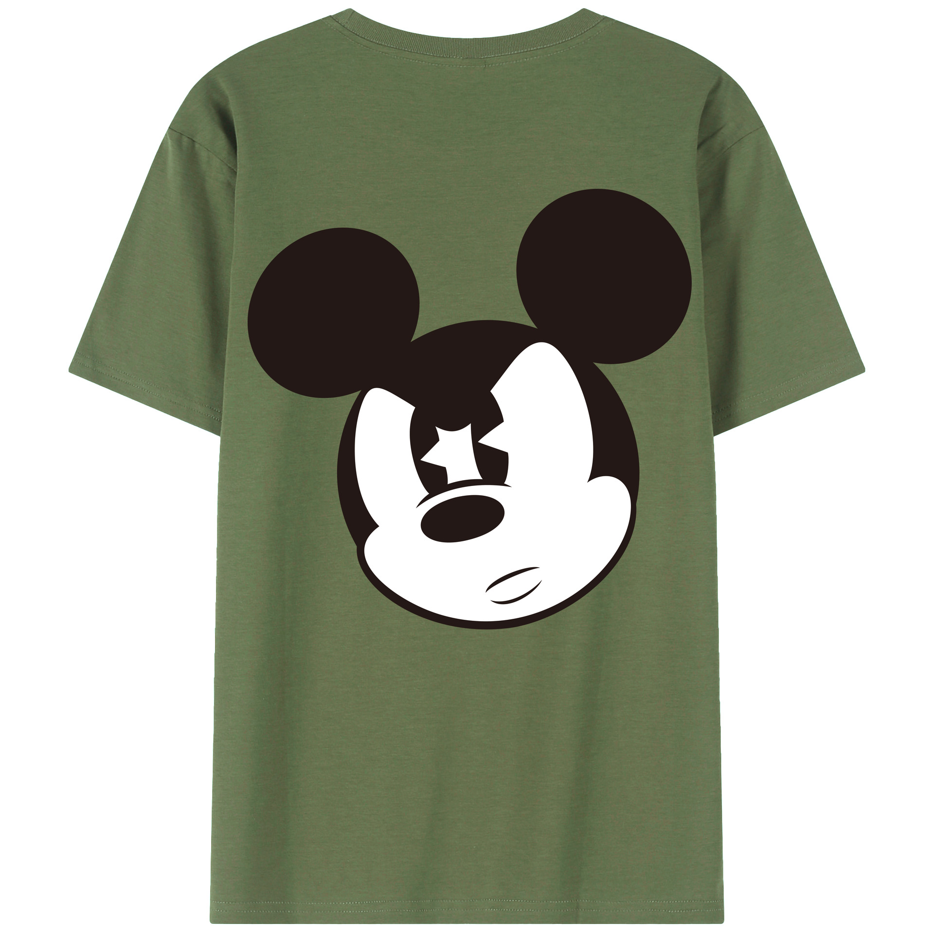 ミッキーマウス Mickey Mouse 綿100％ メンズ半袖Tシャツ（バックプリント） 通気性